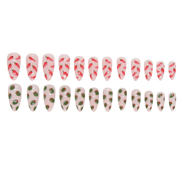 12 Sizes-24 Pcs Press On Nails W1109