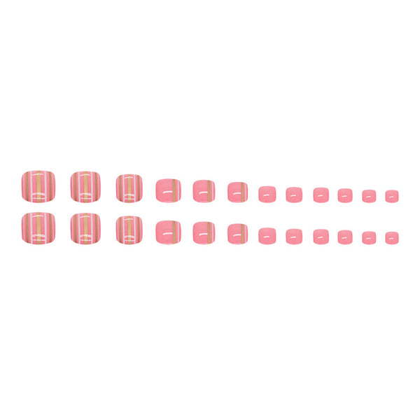 12 Sizes-24 Pcs Press On Nails F107