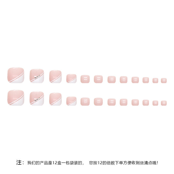 12 Sizes-24 Pcs Press On Nails F048