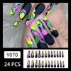 12 Sizes-24 Pcs Press On Nails Y070