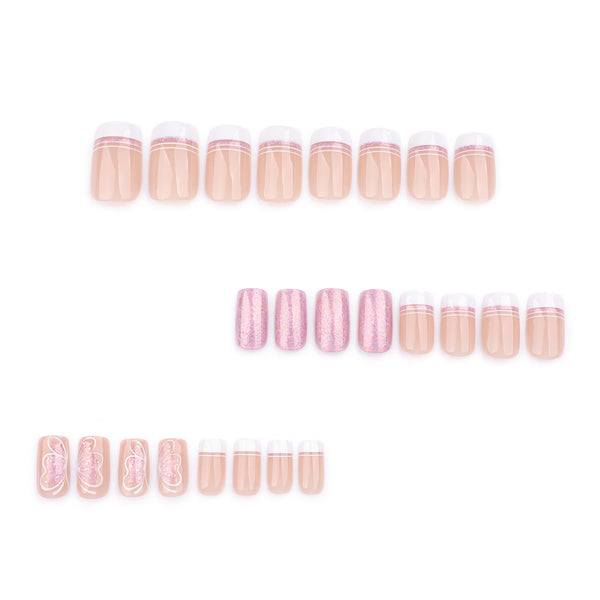 12 Sizes-24 Pcs Press On Nails JP3767