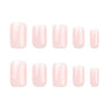 Glossy Medium Pink Square Press on Nails