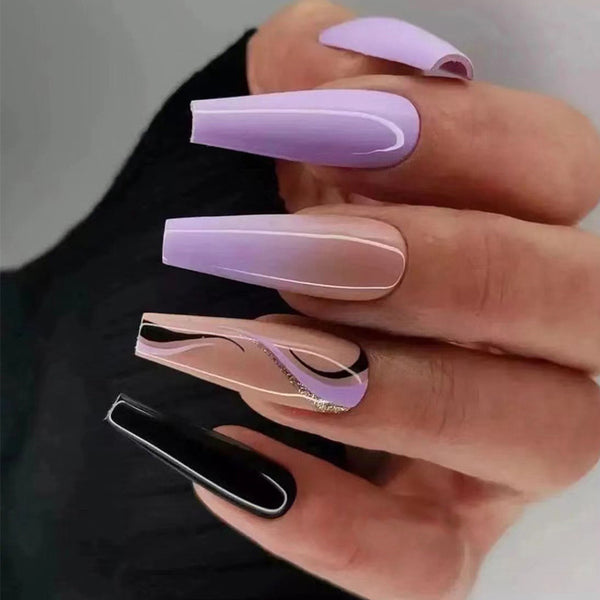 12 Sizes-24 Pcs Press On Nails JP2012