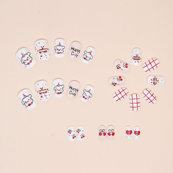 12 Sizes-24 Pcs Press On Nails K017