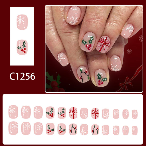 12 Sizes-24 Pcs Press On Nails C1256