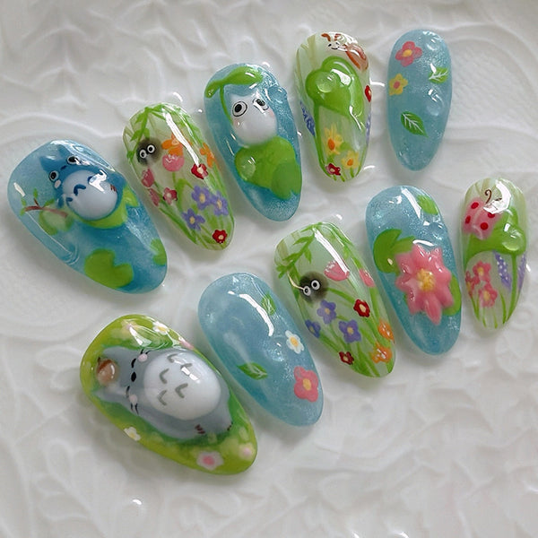 12 Sizes-24 Pcs Press On Nails W2039