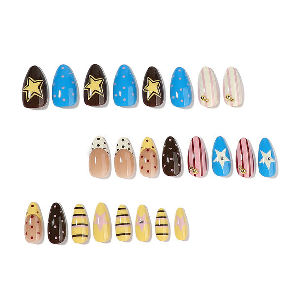 12 Sizes-24 Pcs Press On Nails JP4447