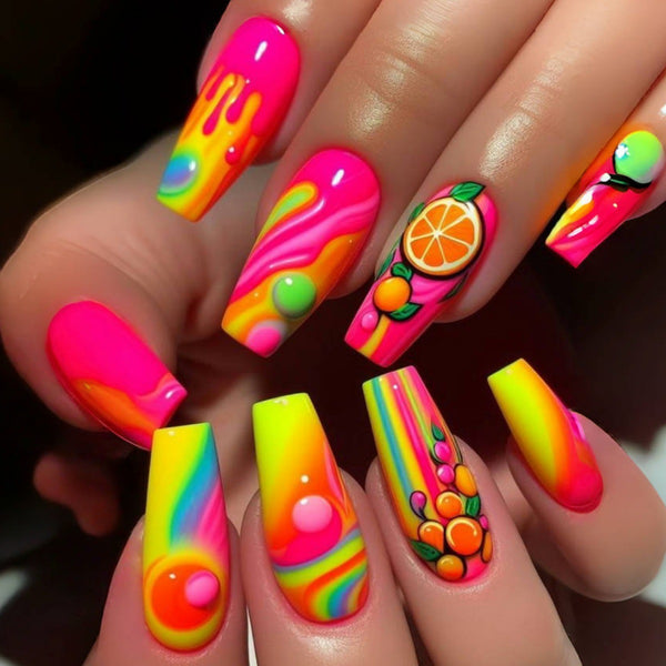 12 Sizes-24 Pcs Press On Nails Y974
