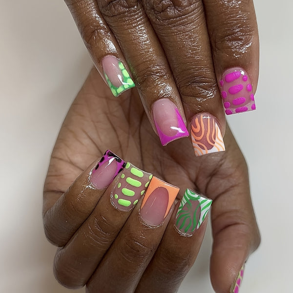 12 Sizes-24 Pcs Press On Nails C034