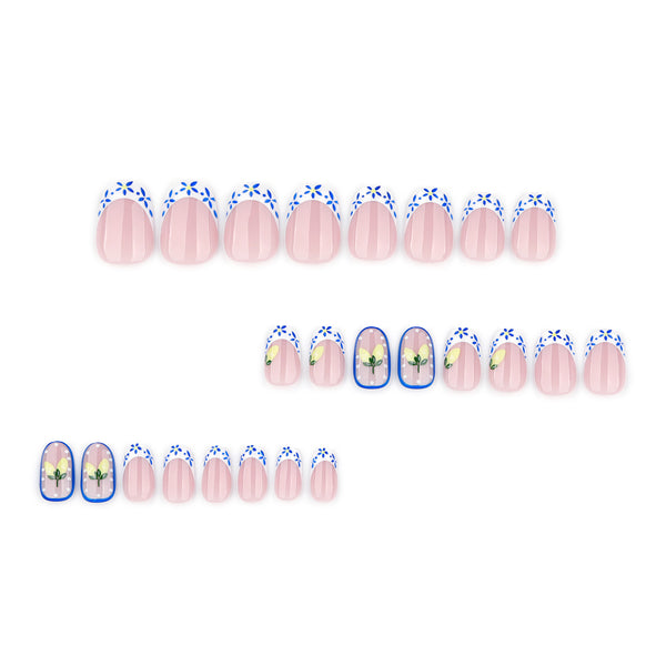 12 Sizes-24 Pcs Press On Nails JP4356