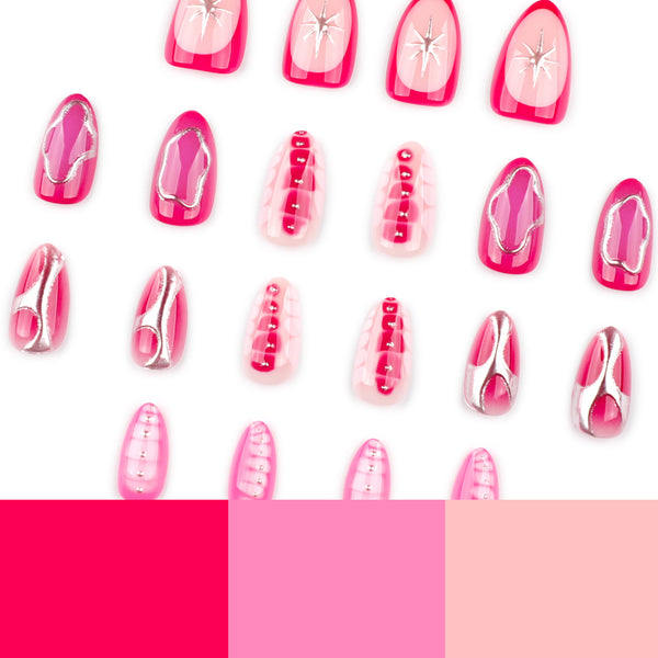 12 Sizes-24 Pcs Press On Nails JP4036