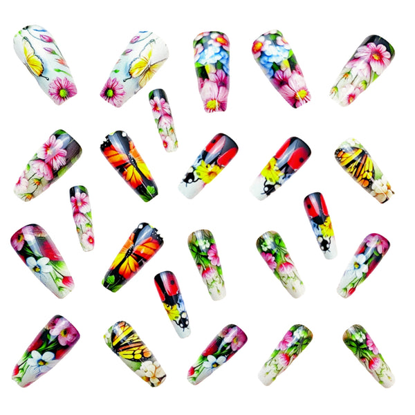 12 Sizes-24 Pcs Press On Nails Y729
