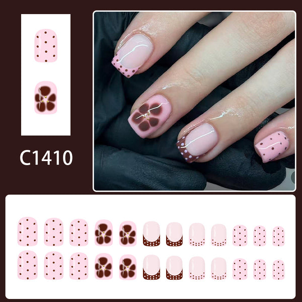 12 Sizes-24 Pcs Press On Nails C1410