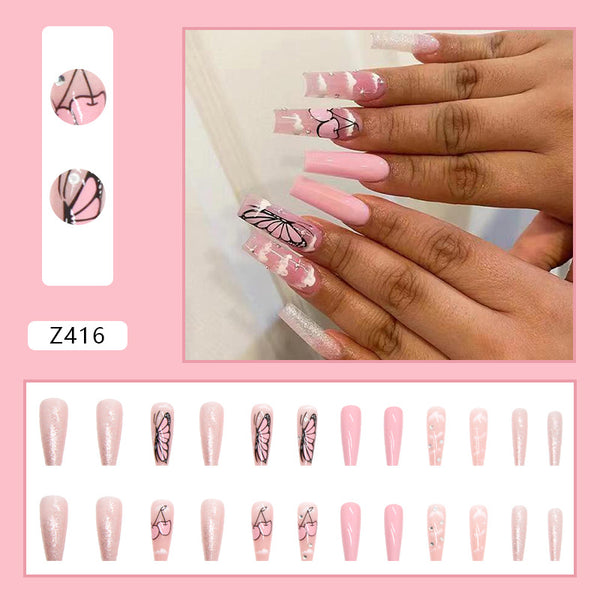 12 Sizes-24 Pcs Press On Nails Z416