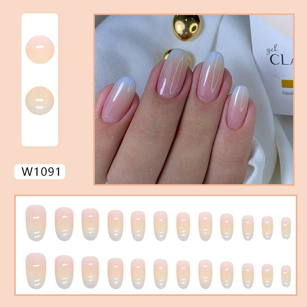 12 Sizes-24 Pcs Press On Nails W1091