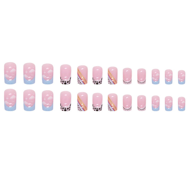 12 Sizes-24 Pcs Press On Nails W862