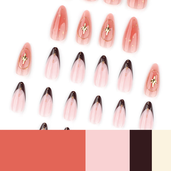 12 Sizes-24 Pcs Press On Nails JP4031