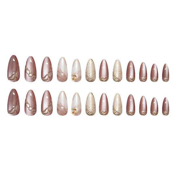 12 Sizes-24 Pcs Press On Nails Z980