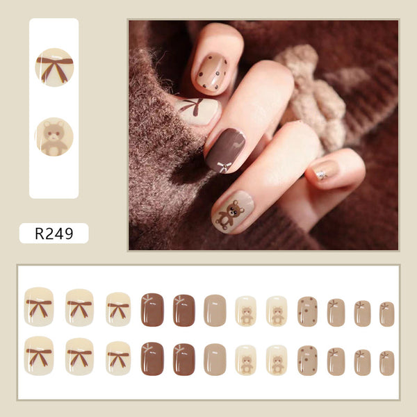 12 Sizes-24 Pcs Press On Nails R241