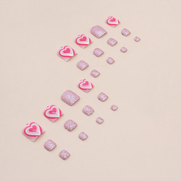 12 Sizes-24 Pcs Press On Nails F089