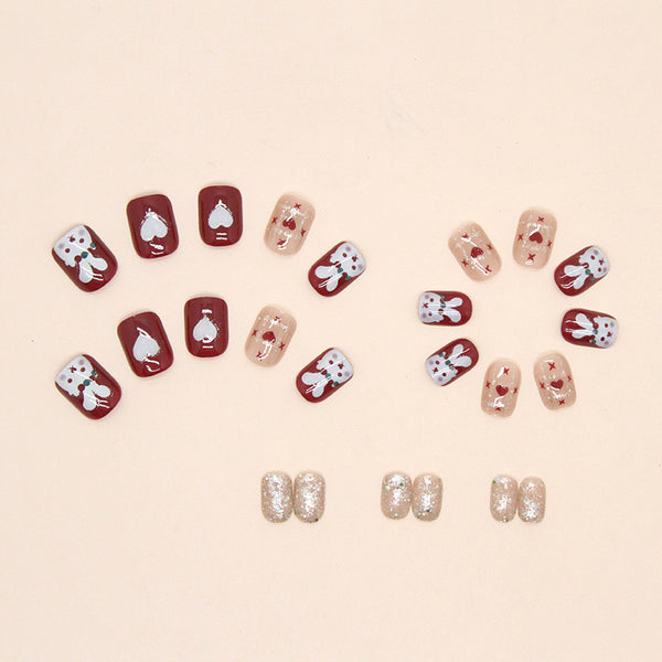 12 Sizes-24 Pcs Press On Nails R716