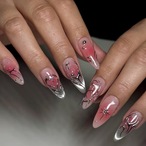 12 Sizes-24 Pcs Press On Nails Z1114