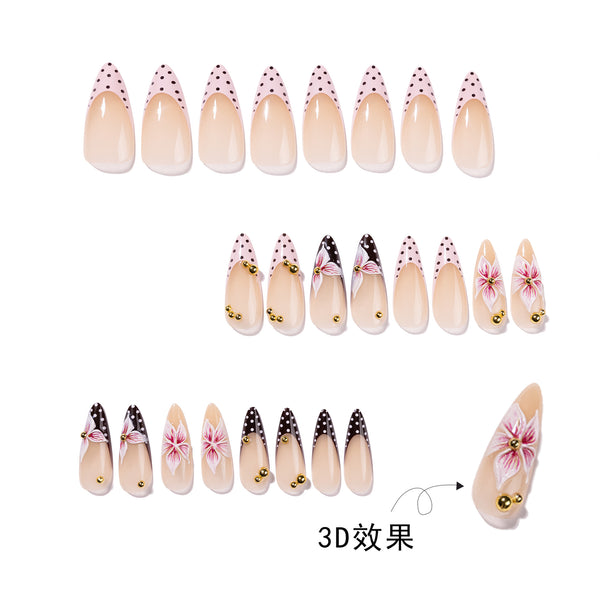 12 Sizes-24 Pcs Press On Nails JP4417