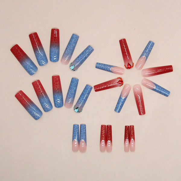 12 Sizes-24 Pcs Press On Nails G011