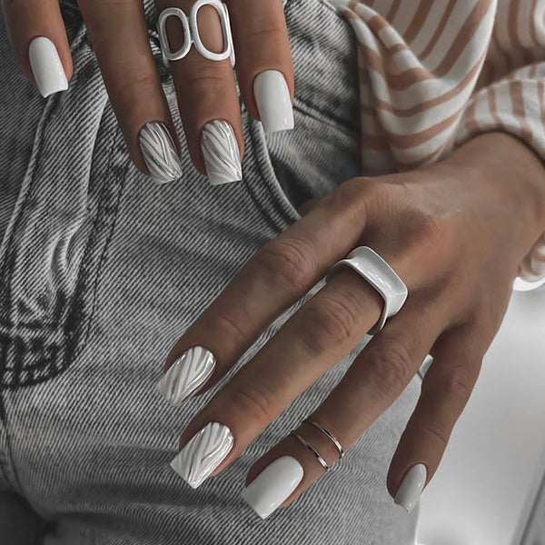12 Sizes-24 Pcs Press On Nails W387