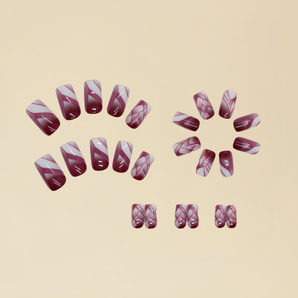12 Sizes-24 Pcs Press On Nails Y003