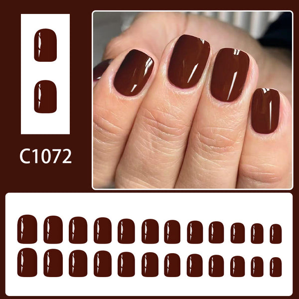 12 Sizes-24 Pcs Press On Nails C1072