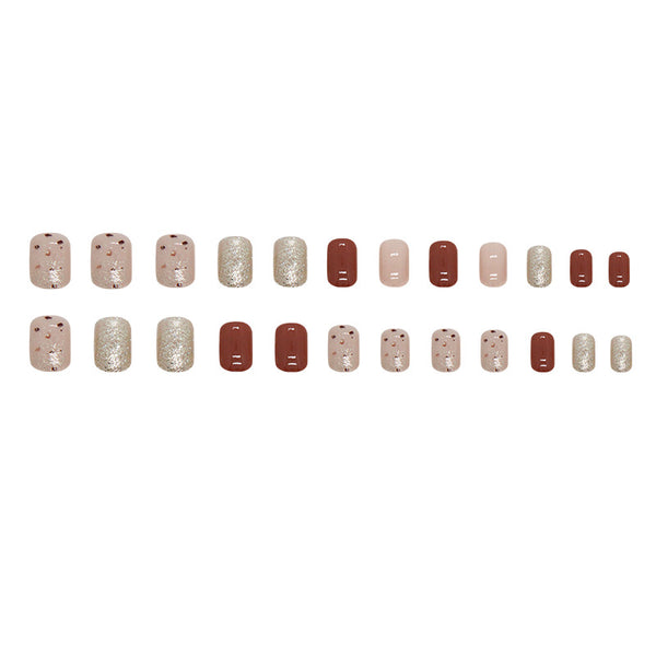 12 Sizes-24 Pcs Press On Nails R826