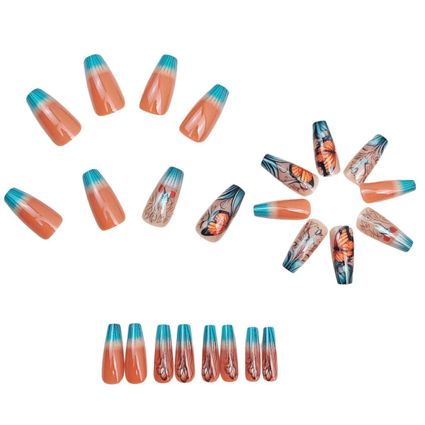 12 Sizes-24 Pcs Press On Nails Y1909