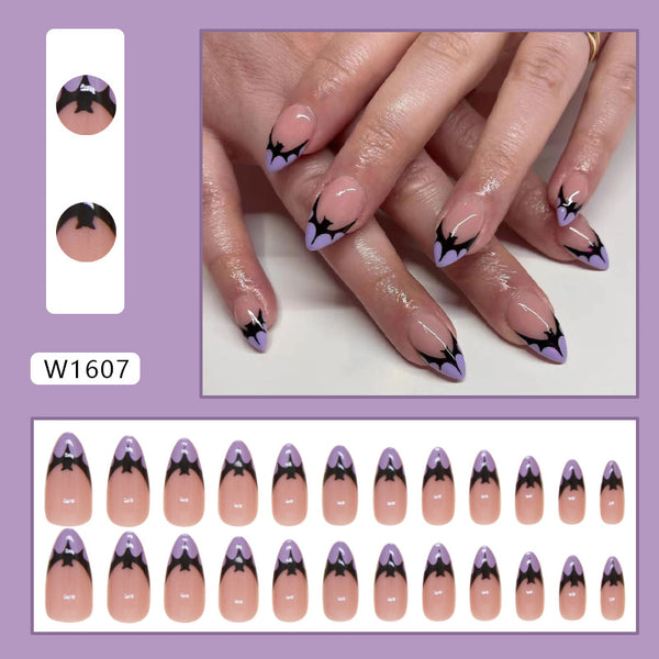 12 Sizes-24 Pcs Press On Nails W1607