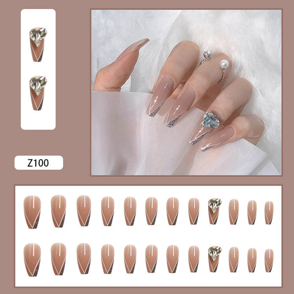 12 Sizes-24 Pcs Press On Nails Z082