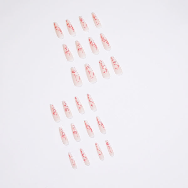 12 Sizes-24 Pcs Press On Nails JP1436