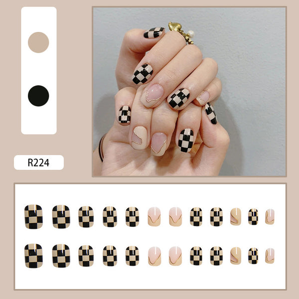 12 Sizes-24 Pcs Press On Nails R201