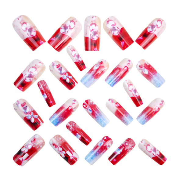 12 Sizes-24 Pcs Press On Nails Y1663