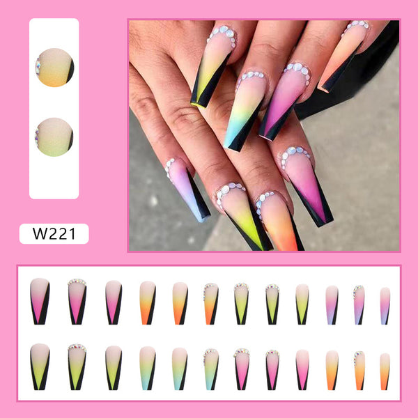 12 Sizes-24 Pcs Press On Nails W202