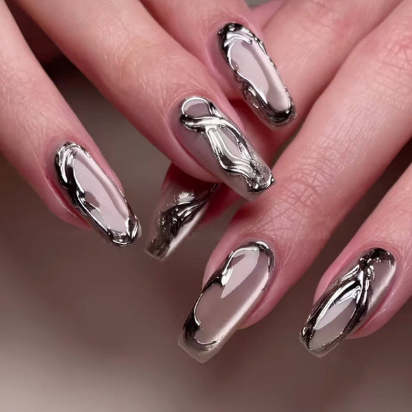 12 Sizes-24 Pcs Press On Nails W1963