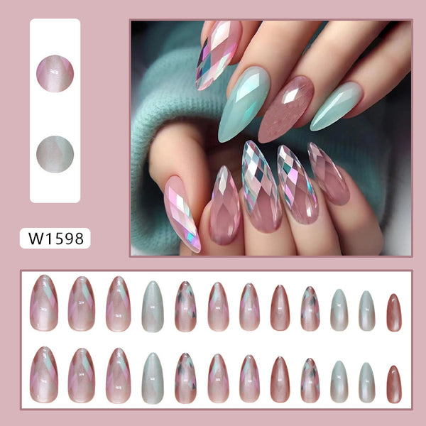12 Sizes-24 Pcs Press On Nails W1598