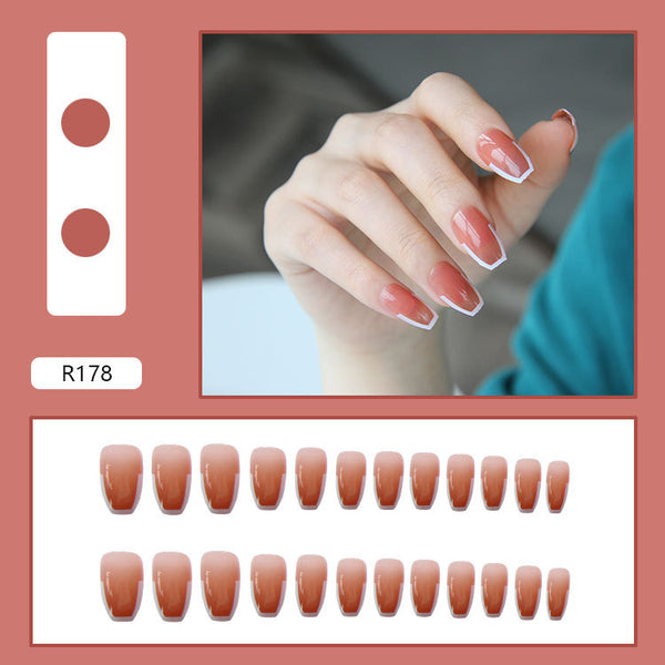 12 Sizes-24 Pcs Press On Nails R161