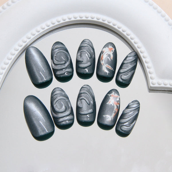 12 Sizes-24 Pcs Press On Nails W1921