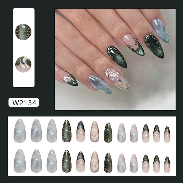 12 Sizes-24 Pcs Press On Nails W2134