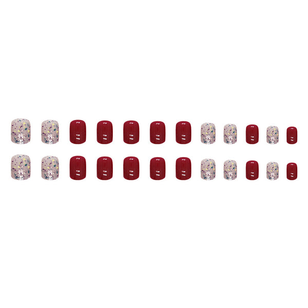 12 Sizes-24 Pcs Press On Nails W1400