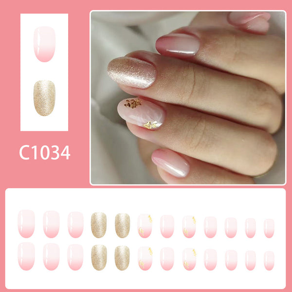 12 Sizes-24 Pcs Press On Nails C1034
