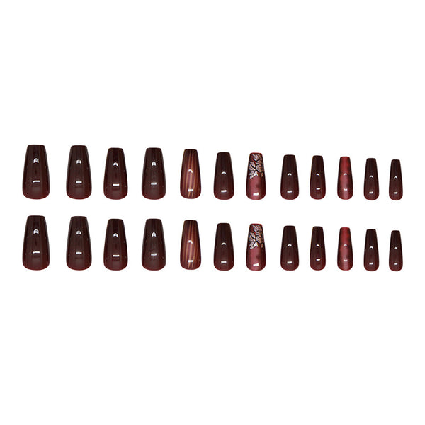 12 Sizes-24 Pcs Press On Nails W1826