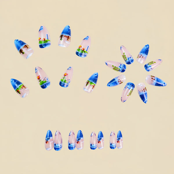 12 Sizes-24 Pcs Press On Nails Y792