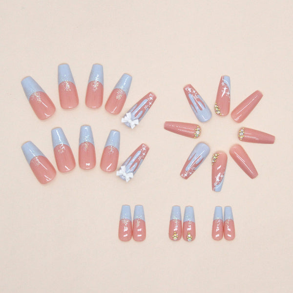 12 Sizes-24 Pcs Press On Nails Z725