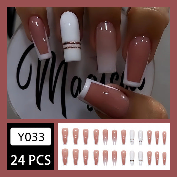 12 Sizes-24 Pcs Press On Nails Y033